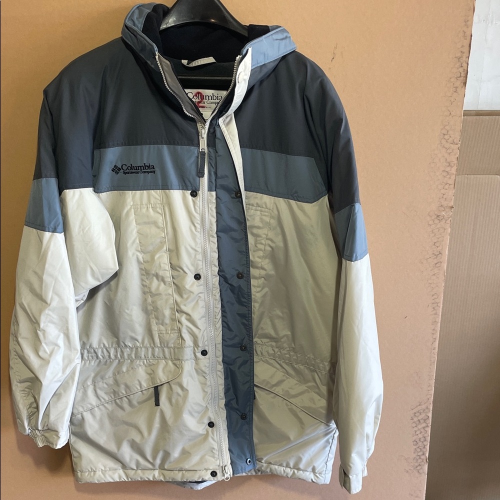 Columbia Men's Blue and Cream all weather coat.